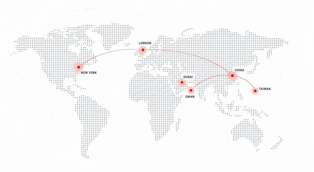 Global Dotted World Map Presence